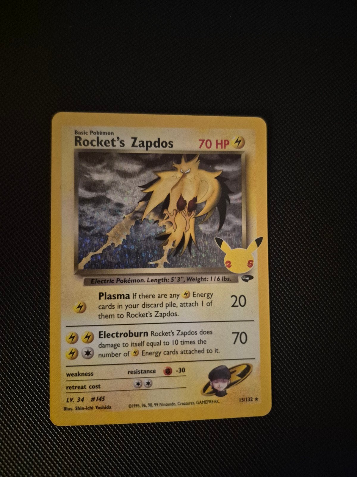 Rocket's Zapdos (25 jaar), Ophalen of Verzenden