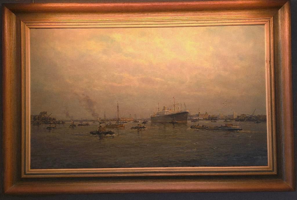 UNIEK Haven Rotterdam schilderij J.P. Molenaar, Antiek en Kunst, Kunst | Schilderijen | Klassiek, Ophalen