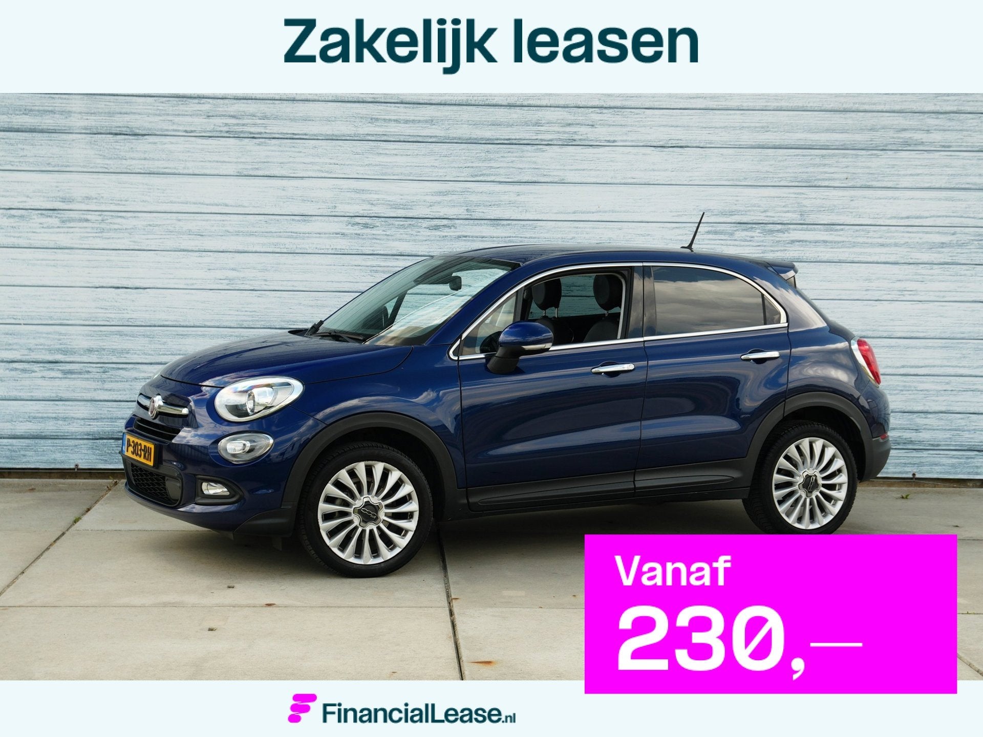 Fiat 500 X Cross 1.4 Turbo Opening Edition Leer Xenon Camera, Voorwielaandrijving, Gebruikt, 4 cilinders, Blauw