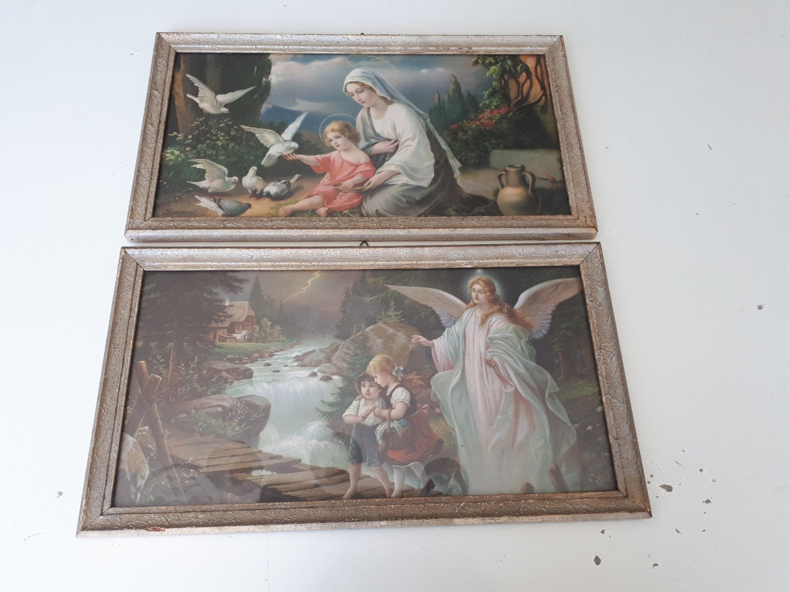 Vintage retro kunstprinten schilderijen Antiek religieus., Antiek en Kunst, Ophalen of Verzenden