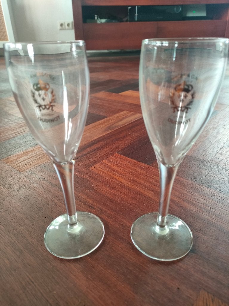 Vintage Oudinot Champagneglazen 2x, Antiek en Kunst, Ophalen
