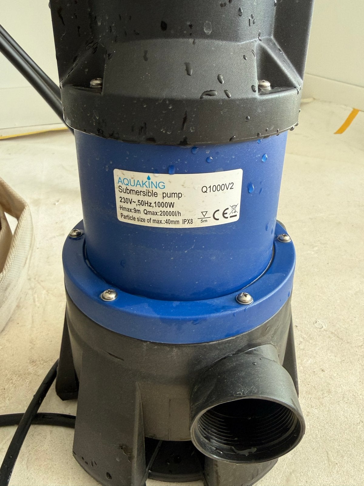 Aquaking Dompelpomp Q1000V2 - Vuilwaterpomp 1000W, Ophalen, Gebruikt, Elektrisch, Dompelpomp