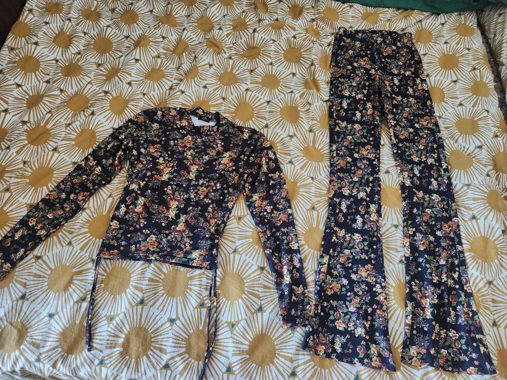 Bloemenprint set van Seven Sisters - Top & Broek, Seven Sisters, Zwart, Ophalen of Verzenden, Zo goed als nieuw