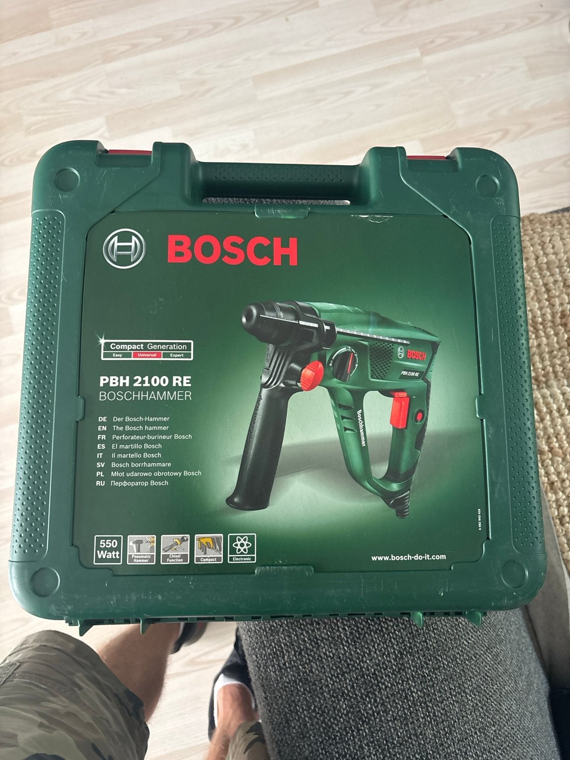 Bosch PBH 2100 RE Boorhamer - 550W met koffer, Ophalen, Boor- en/of Breekhamer, Zo goed als nieuw, Klopboormechanisme