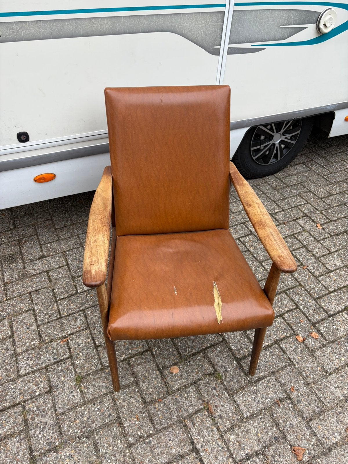 Deens design fauteuil opknapper, retro vintage, Huis en Inrichting, Fauteuils, Ophalen, Zo goed als nieuw, 75 tot 100 cm, 50 tot 75 cm