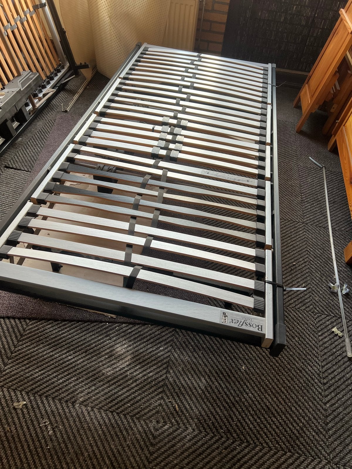 Elektrische lattenbodem - Bossflex, Ophalen, Eenpersoons, Zwart, 80 cm
