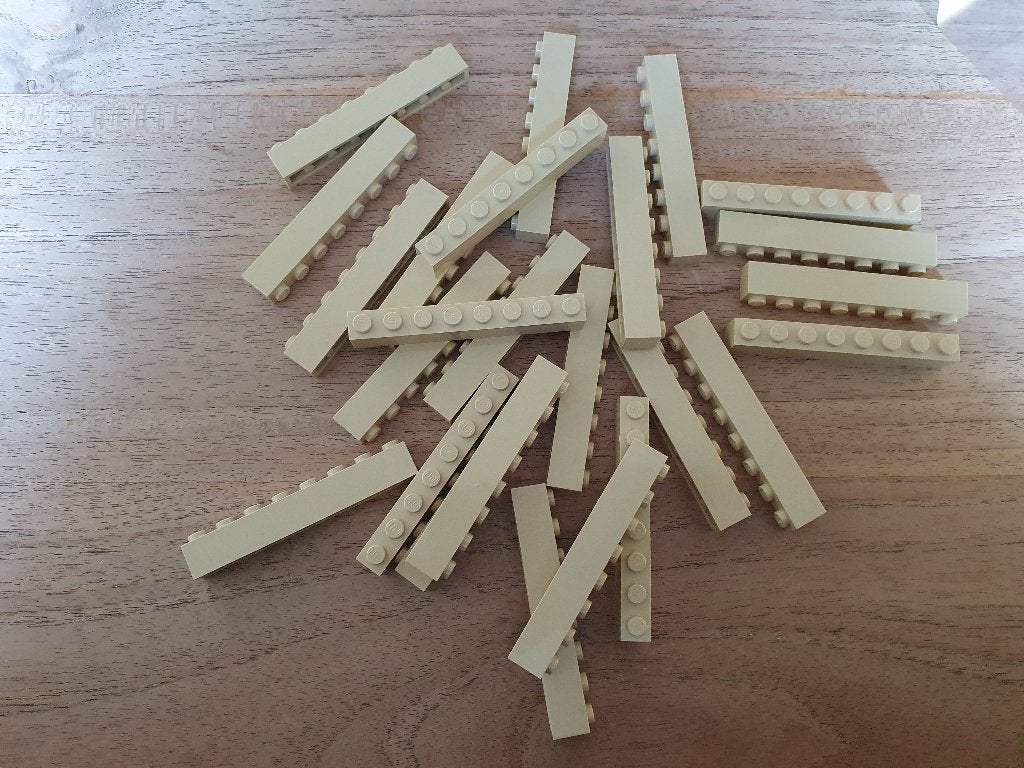 Partij J149=50x Nieuwe Lego stenen 1x8 Tan, Lego, Lego, Lego, Nieuw