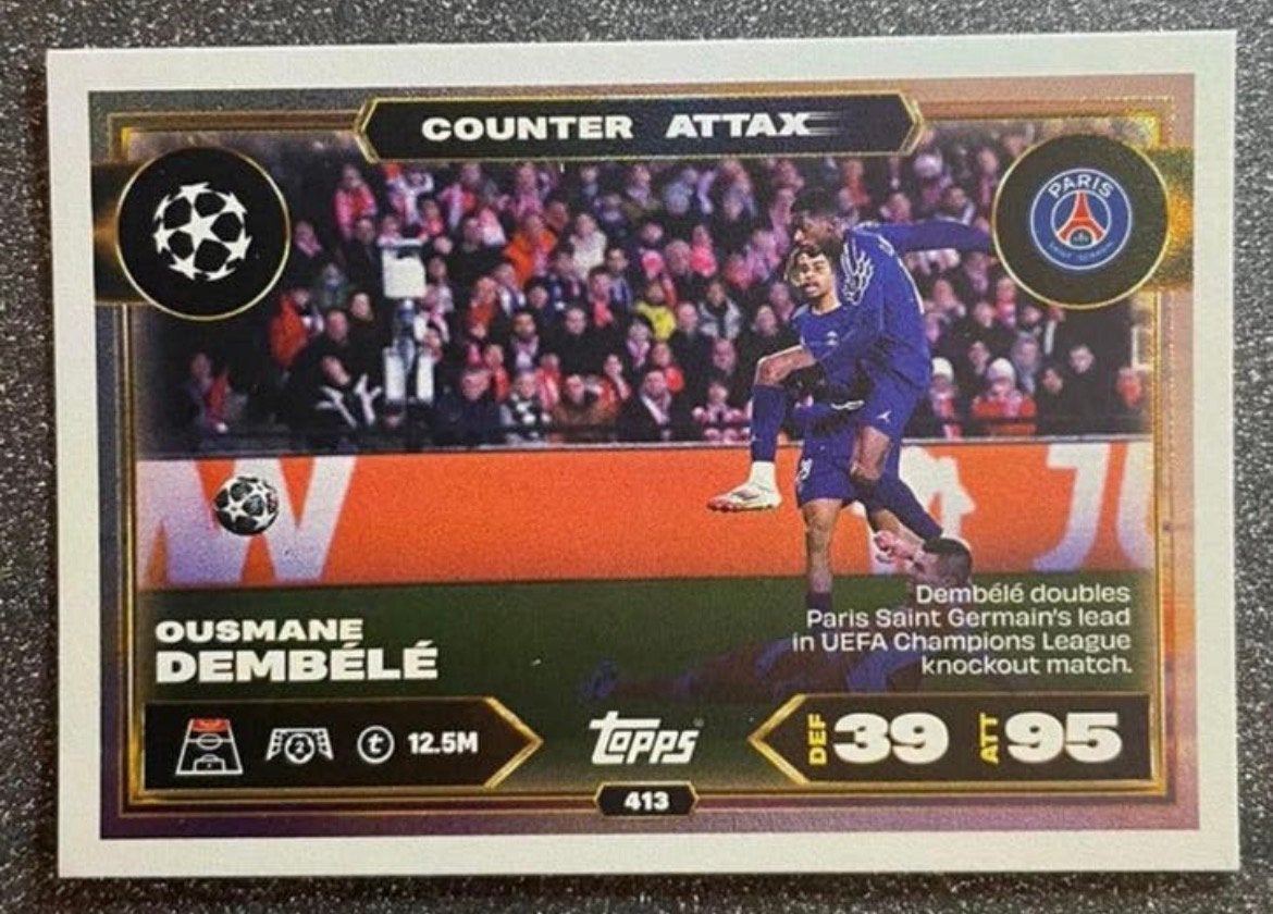 Topps MA 25/26    COUNTER ATTAX    DEMBÉLÉ    PSG, Verzenden, Zo goed als nieuw, Meerdere plaatjes
