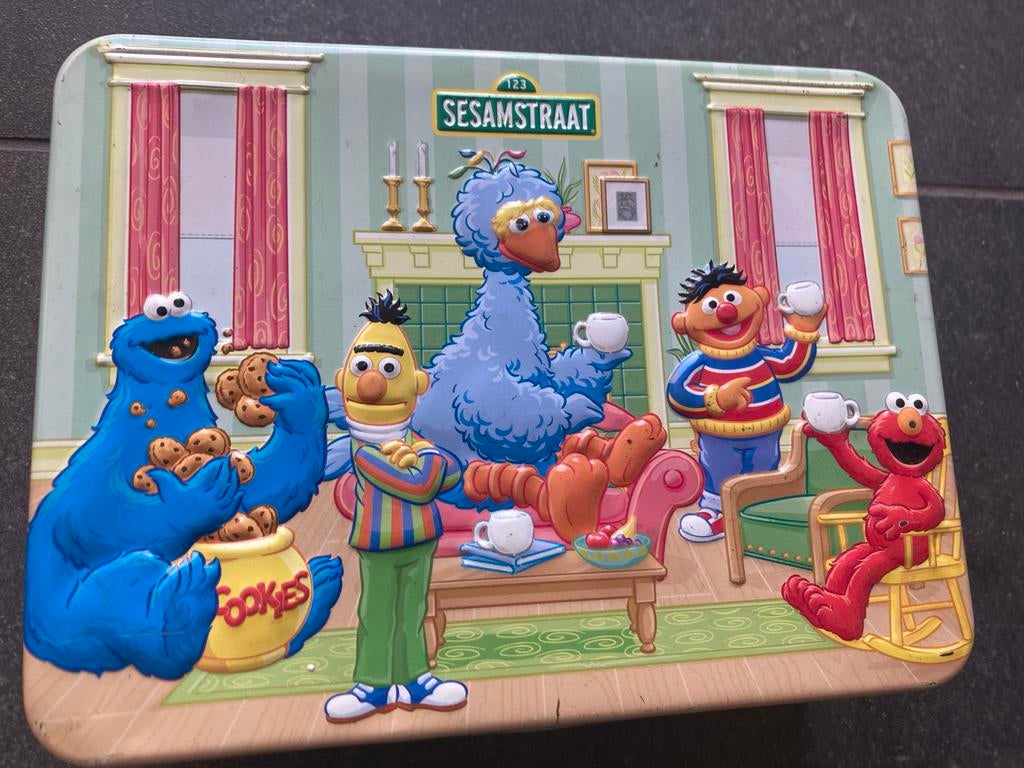 Sesamstraat Pickwick Snoeptrommel, Ophalen of Verzenden, Gebruikt