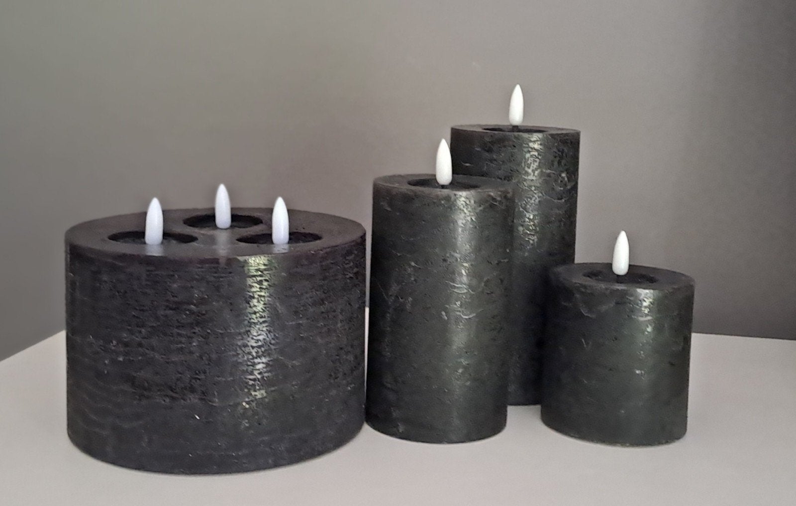 Countryfield Ledkaarsen/4 stuks/Zwart/Brandt sfeervol, Ophalen of Verzenden, Zwart, Metaal, Minder dan 25 cm