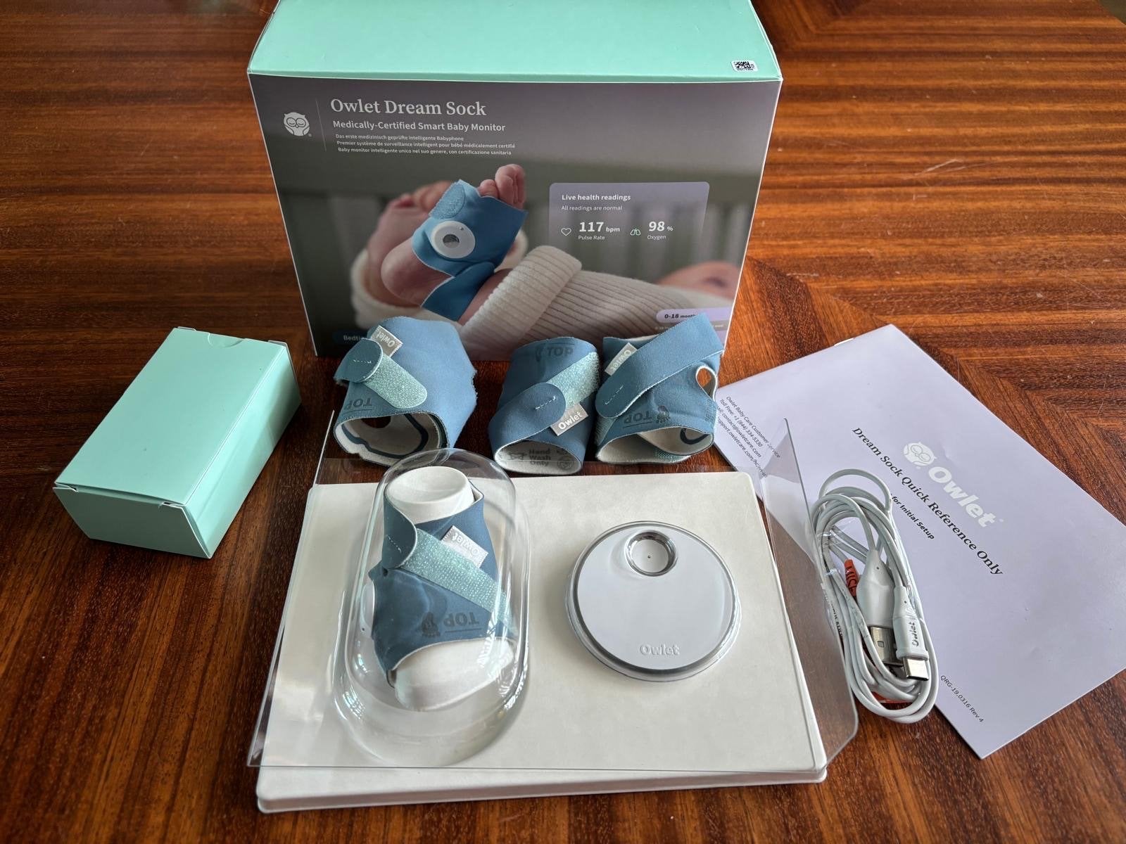 Owlet Dream Sock Saturatiemeter Baby 0-18 maanden, Ophalen, Zo goed als nieuw, 100 tot 250 meter, Digitaal