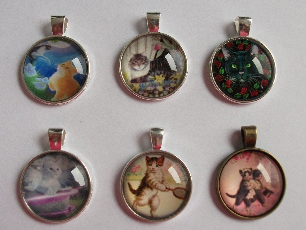 Poezen katten kettinghangers hangers, Overige materialen, Nieuw, Ophalen of Verzenden, Zilver