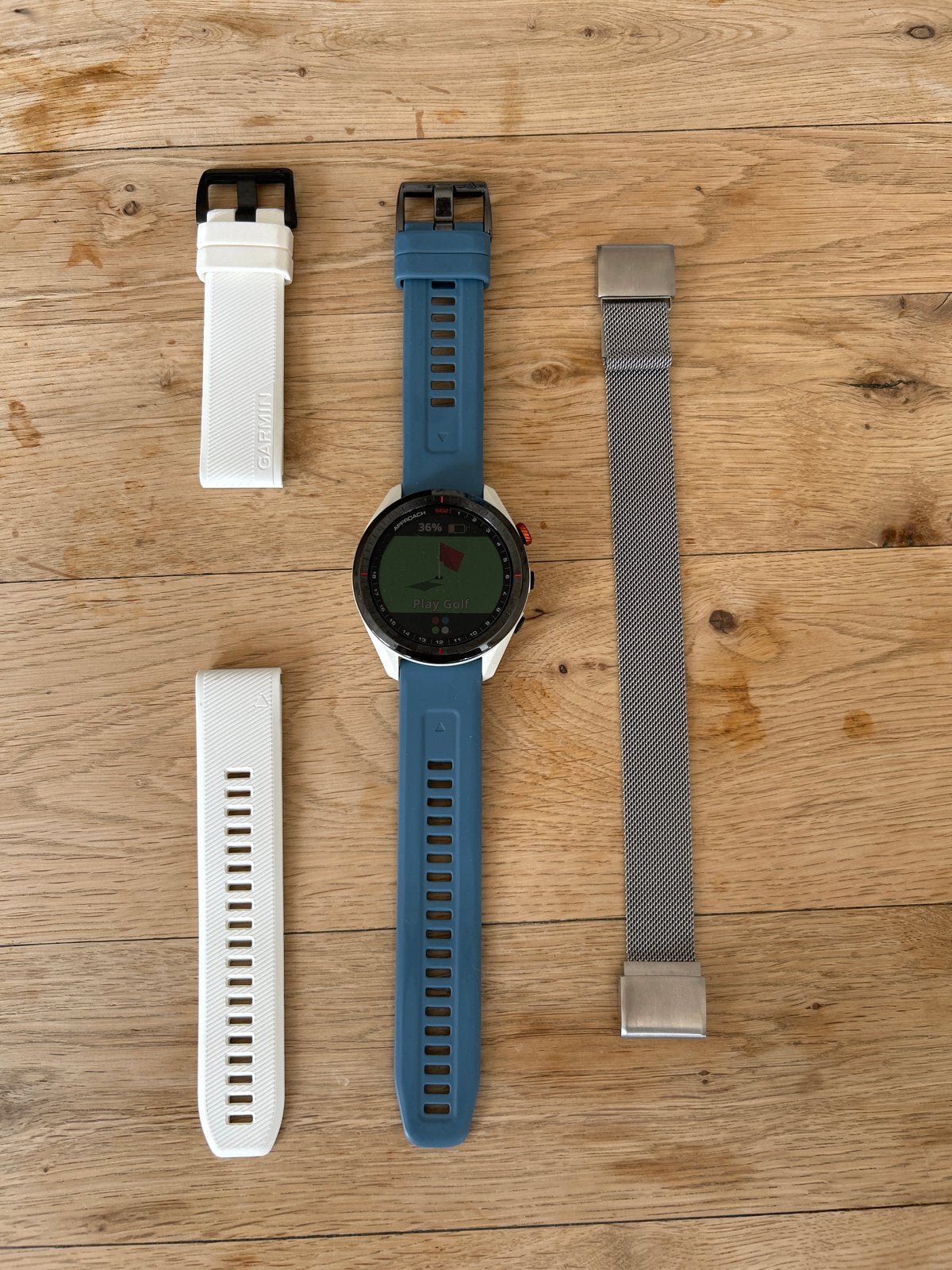 Garmin Approach S62 - Inclusief extra bandjes, Ophalen, Afstand, Blauw, Zo goed als nieuw