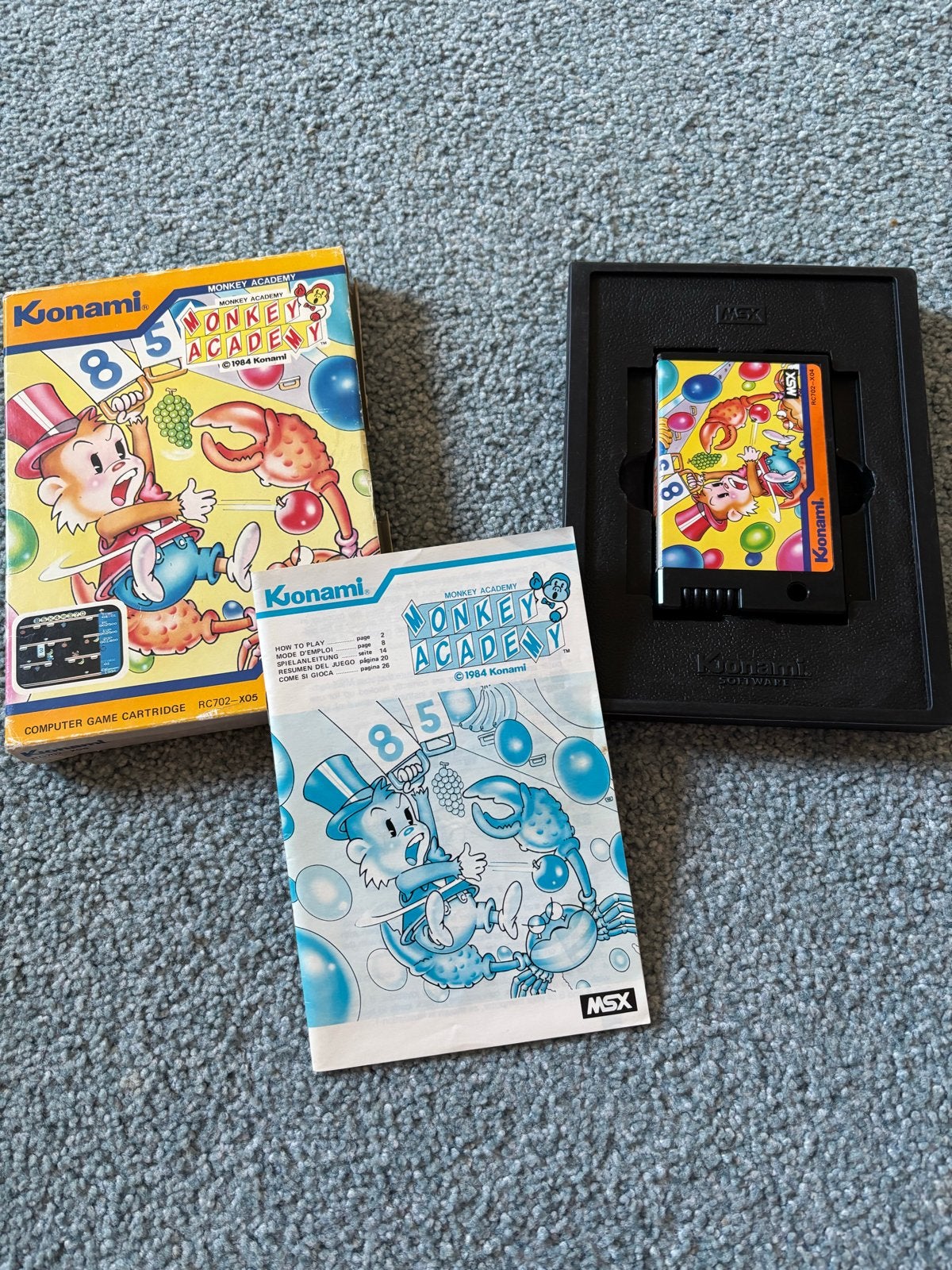 Monkey Academy Konami MSX Game - Compleet met doos en boekje, Puzzel en Educatief, Gebruikt, 1 speler, _