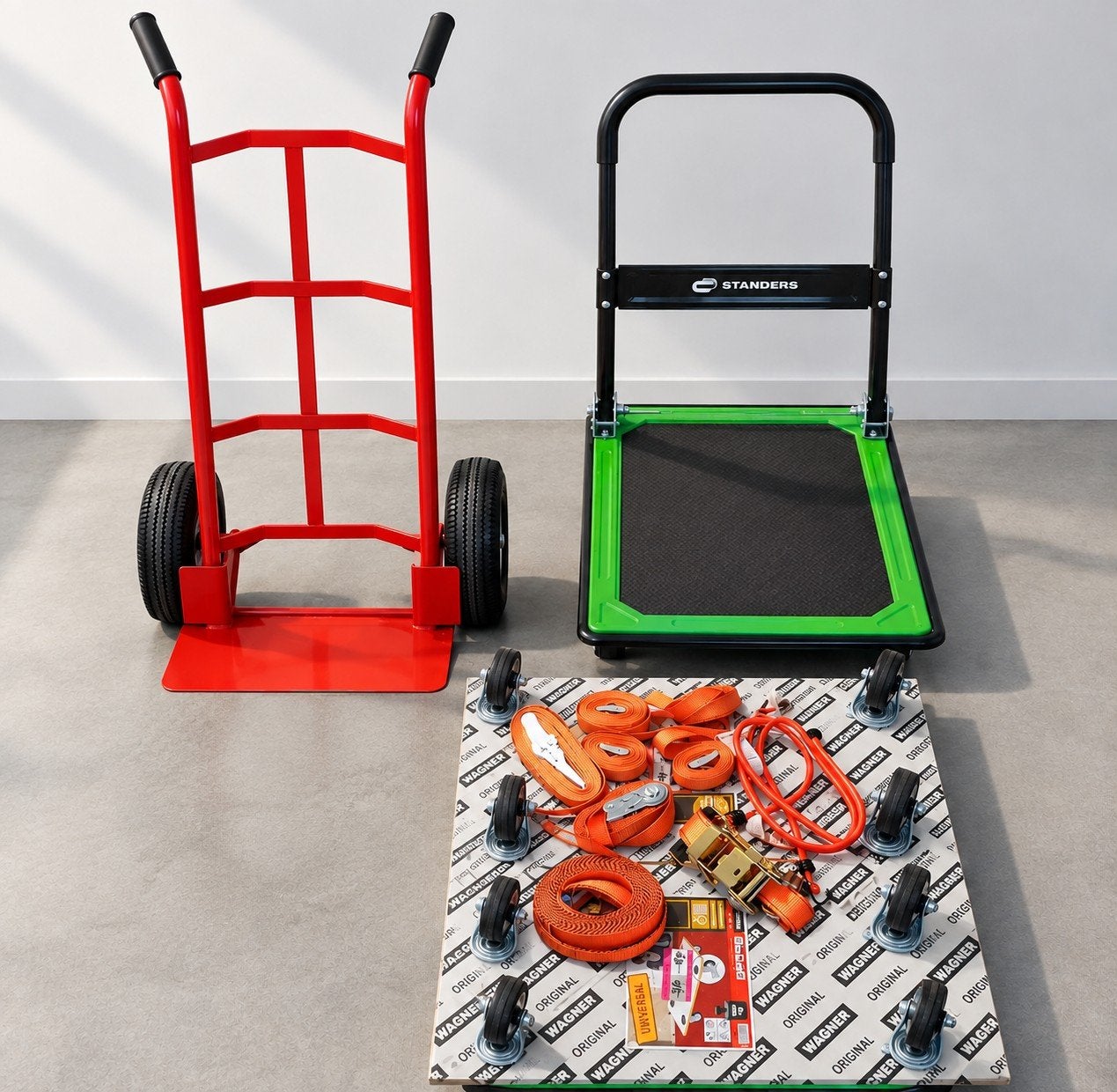 Verhuisset te huur: steekwagen, plateauwagen, 2x meubeldolly, Ophalen, Zo goed als nieuw, Steekwagen