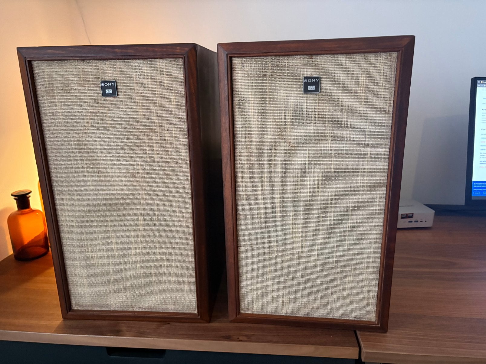 Sony SS-580 vintage luidsprekers — mooie houten kasten., Audio, Tv en Foto, Luidsprekers, Ophalen, Gebruikt, Speakerset, Sony