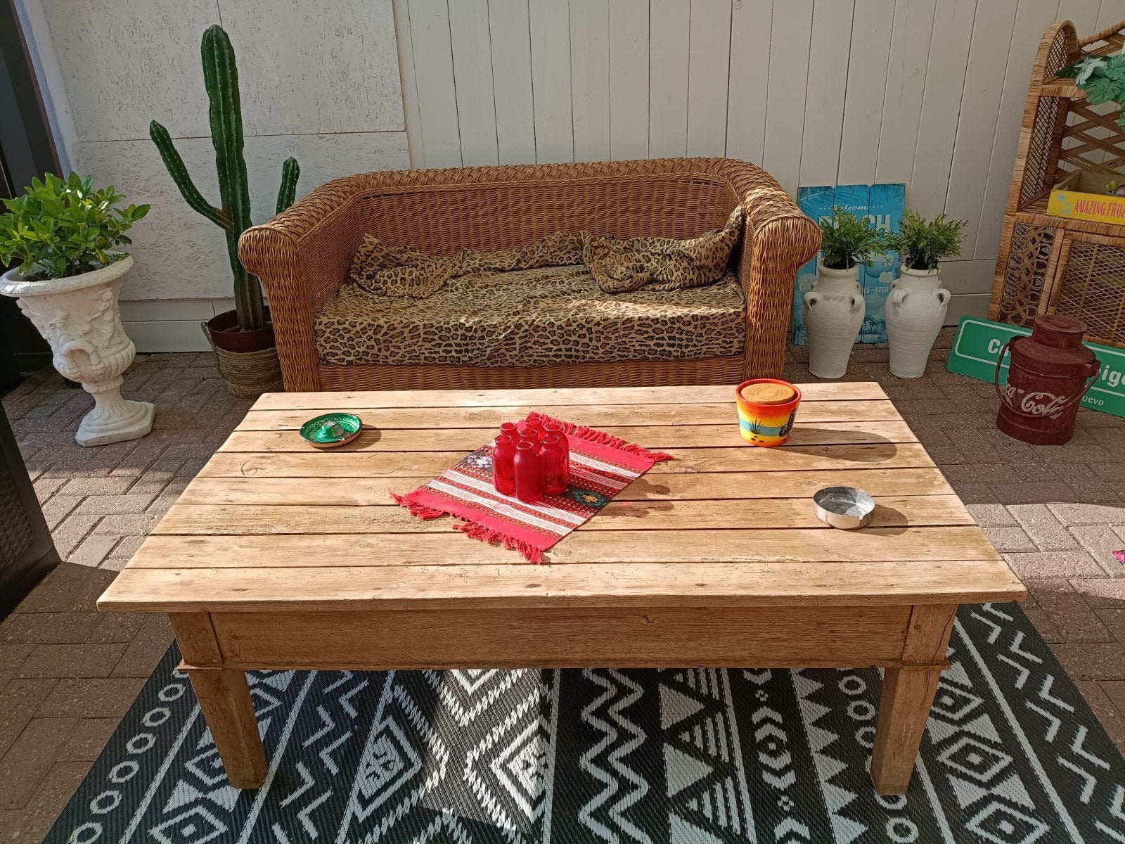 In nieuwstad houten salontafel, Ophalen, Gebruikt, 100 tot 150 cm, 50 tot 100 cm
