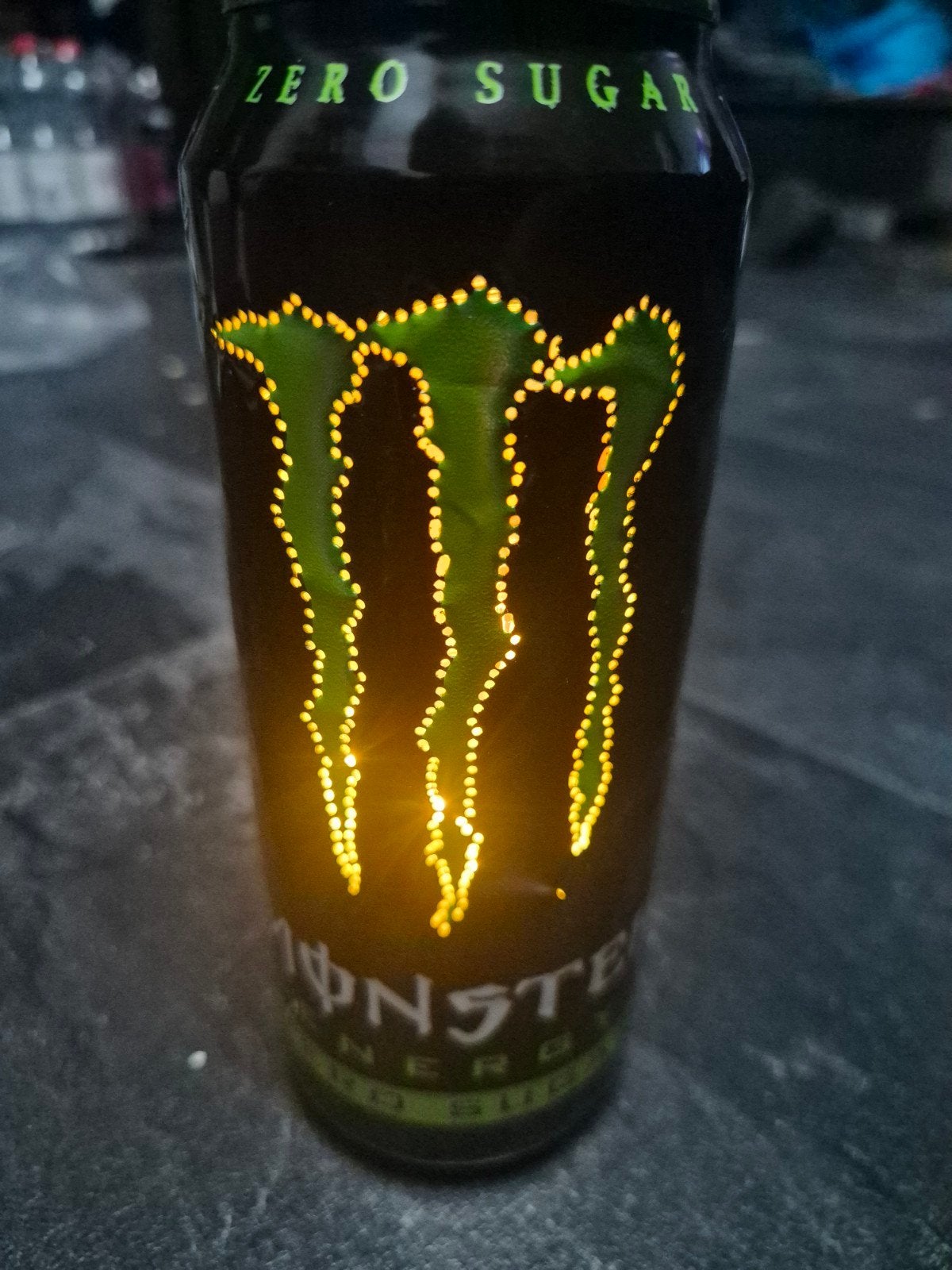 Monster Energy sfeerlichtje – handgemaakt incl. verlichting, Verzamelen, Ophalen, Overige, Overige merken
