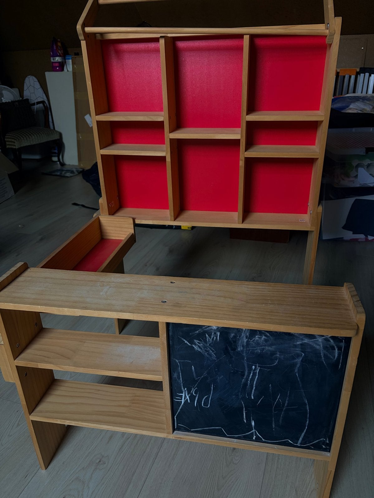 Houten antroposofische speelsupermarkt met krijtbord, Ophalen, Gebruikt, Meubelstuk of Keukentje