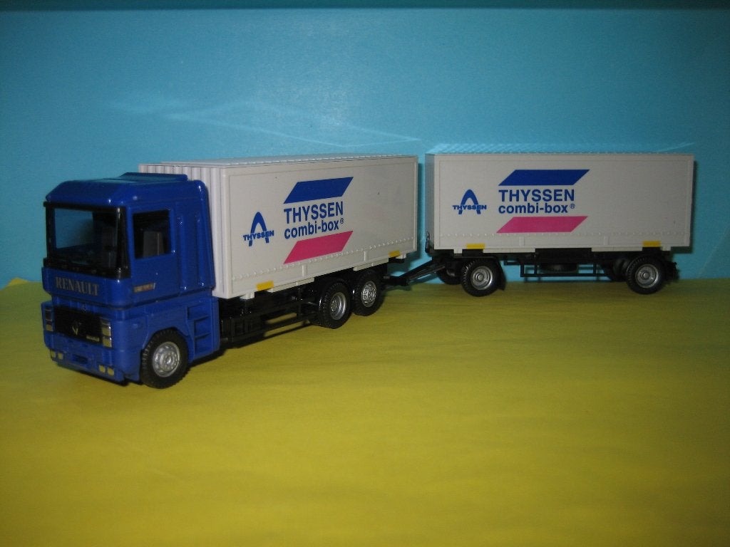 Thyssen Cargo-Box  RENAULT combi met afzetbakken Herpa, Hobby en Vrije tijd, Modelauto's | 1:87, Ophalen of Verzenden, Zo goed als nieuw