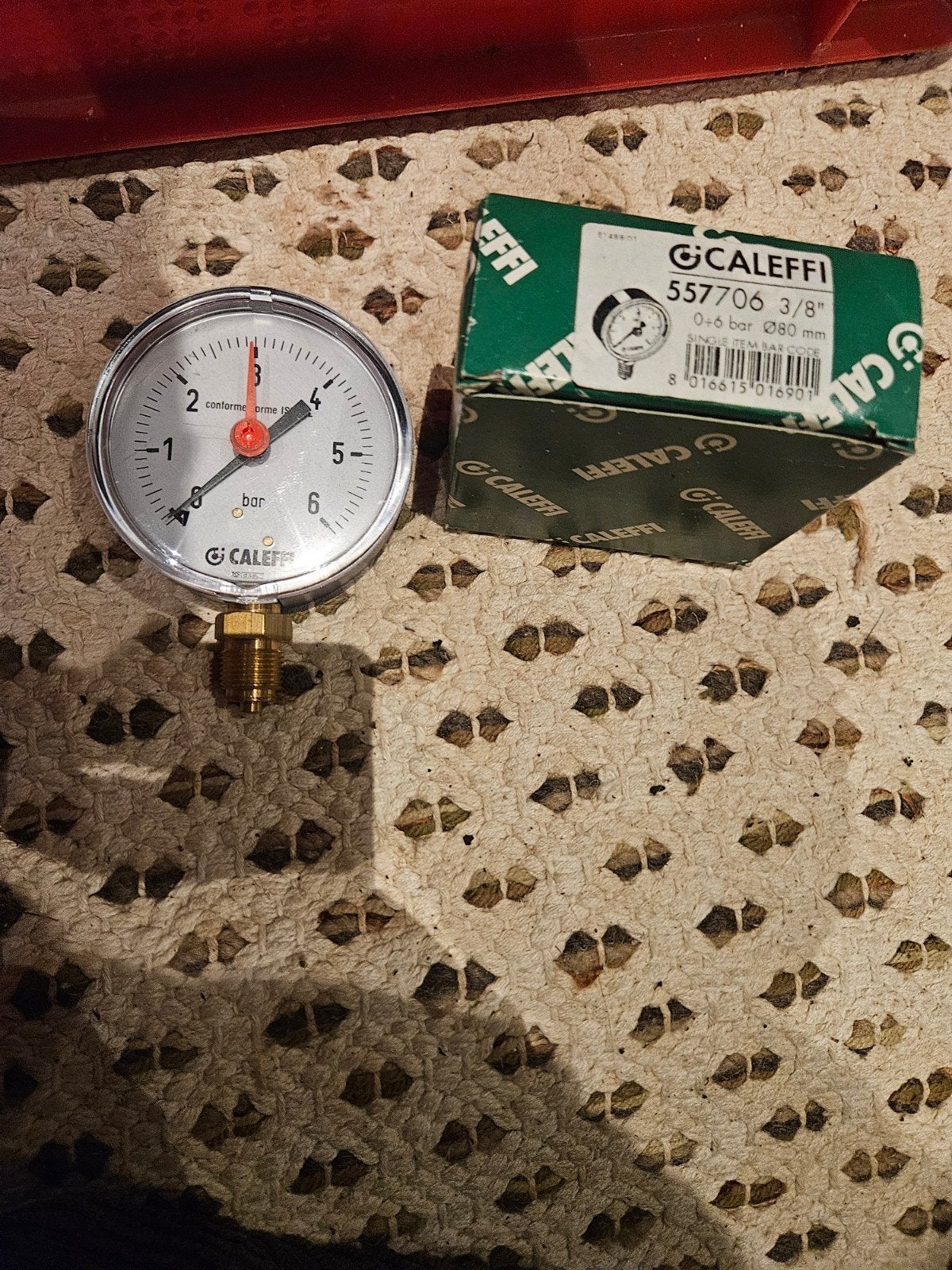 Caleffi Analoge Manometer 3/8" 0-6 bar Ø80mm Nieuw, Ophalen of Verzenden