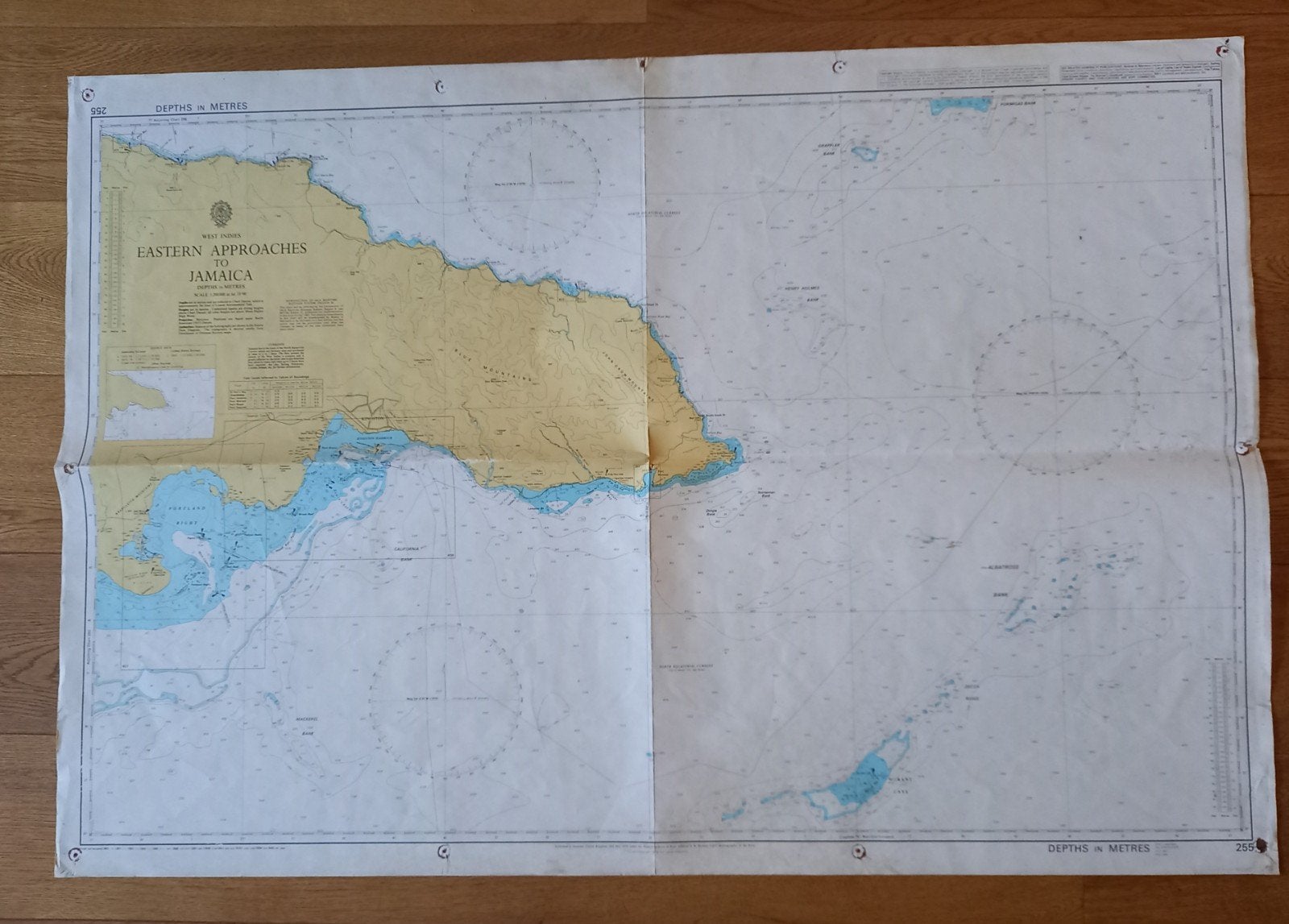 Nautische kaart Oost Jamaica, Verzamelen, Ophalen of Verzenden, Gebruikt, Kaart, Foto of Prent