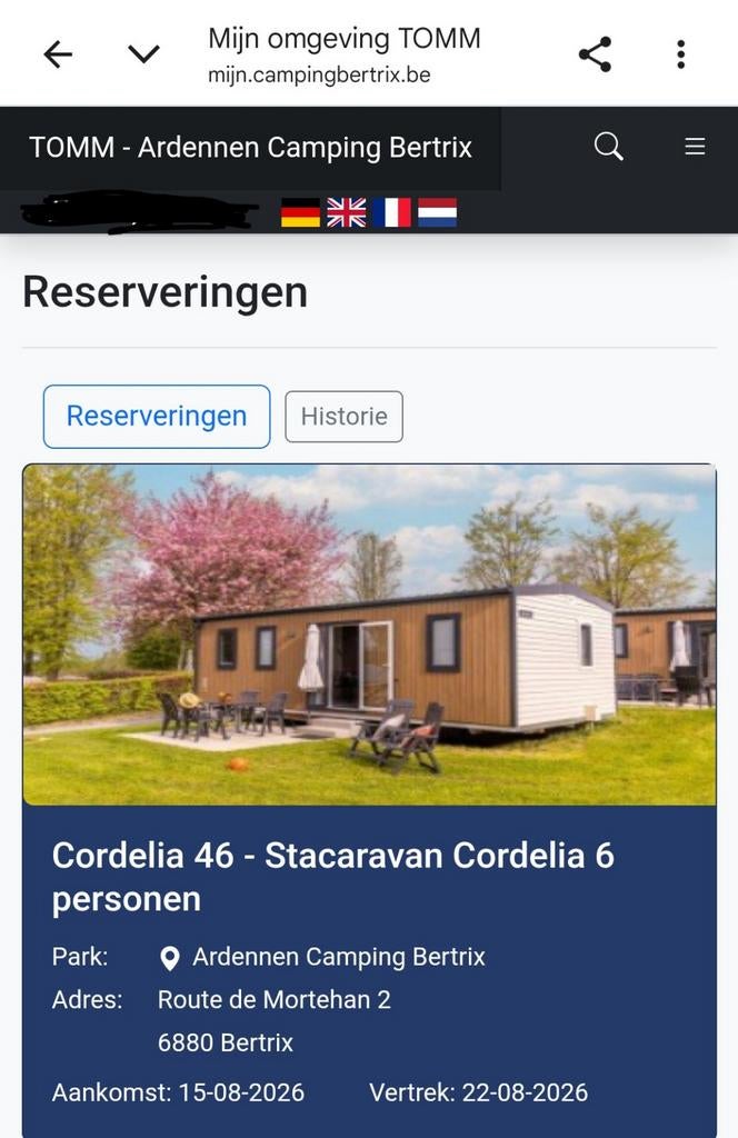 Verblijf in stacaravan Ardennen - camping Bertrix, Ophalen of Verzenden