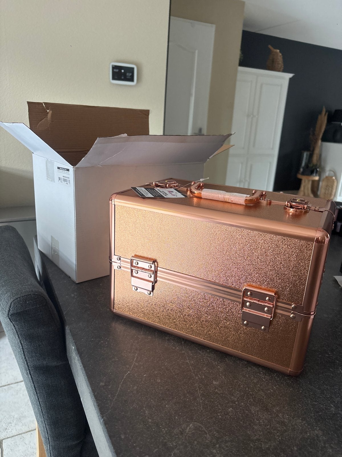 Nieuwe Rose Gold nagel Make-up Koffer - Ongebruikt!, Ophalen of Verzenden, Nieuw, Roze, Hardcase