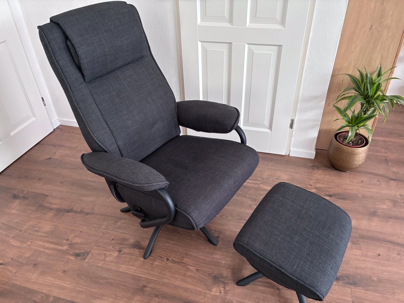 Relaxfauteuil Vincent antraciet, Huis en Inrichting, Ophalen, Zo goed als nieuw, 50 tot 75 cm