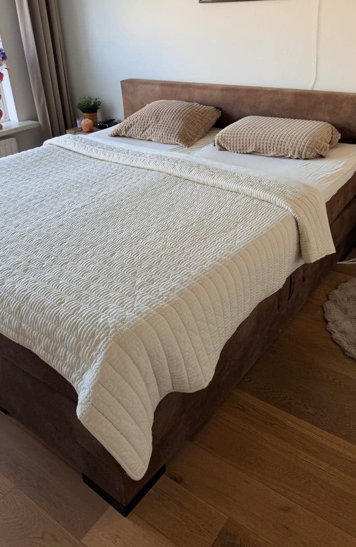 Elektrische boxspring 1.80 bij 2.10 met Pullman topper, Ophalen, Gebruikt, Tweepersoons