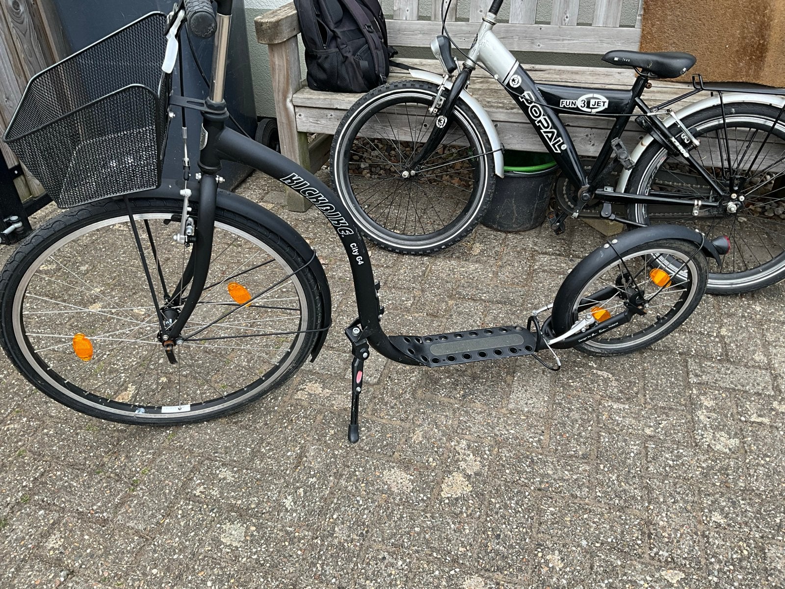 Kickbike City G4 step met mandje, Fietsen en Brommers, Steps, Ophalen, Zo goed als nieuw, Kickbike