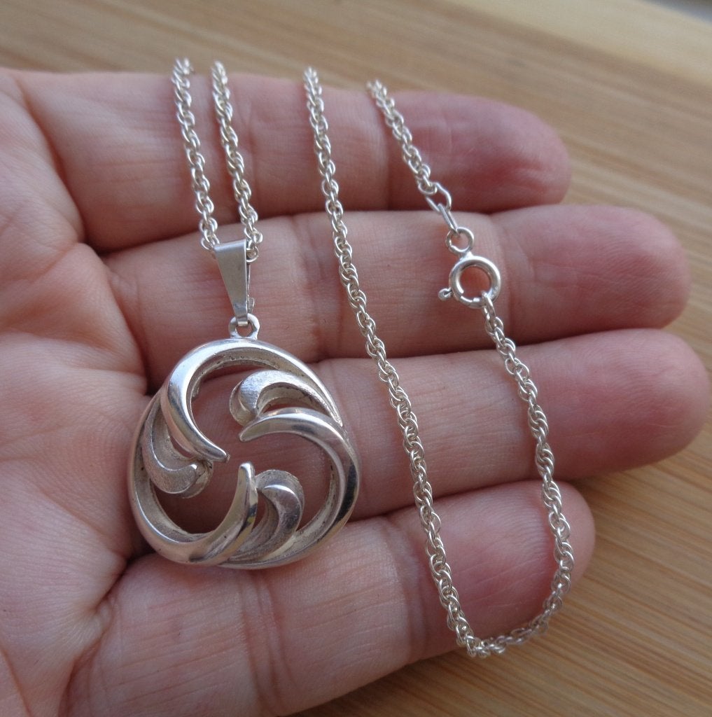 zilveren ketting met mooie fantasie hanger [012], Met hanger, Verzenden, Zo goed als nieuw, Zilver