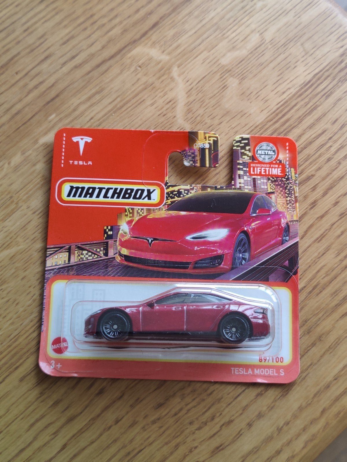Matchbox Tesla Model S ROOD, Ophalen of Verzenden, Auto