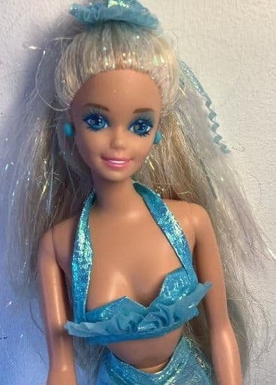 Vintage Zeemeermin Barbie 1990 met accessoires🧜‍♀️., Verzamelen, Ophalen of Verzenden, Gebruikt, Pop