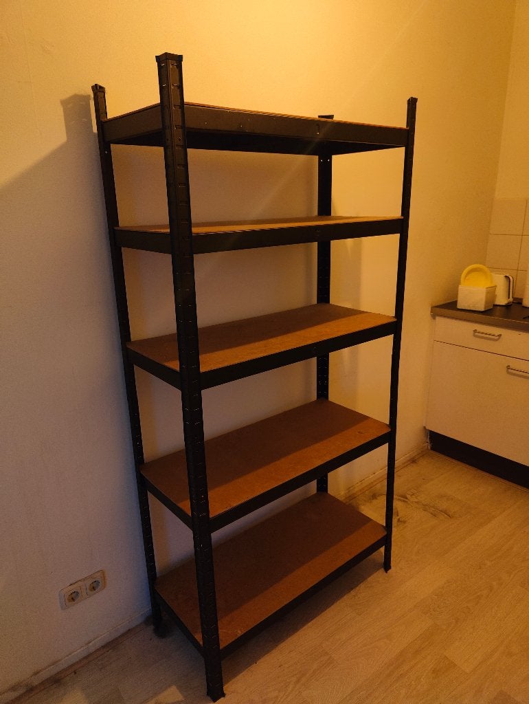 Stevige metalen stellingkast – 5 planken – Garage / Berging, Ophalen, Gebruikt