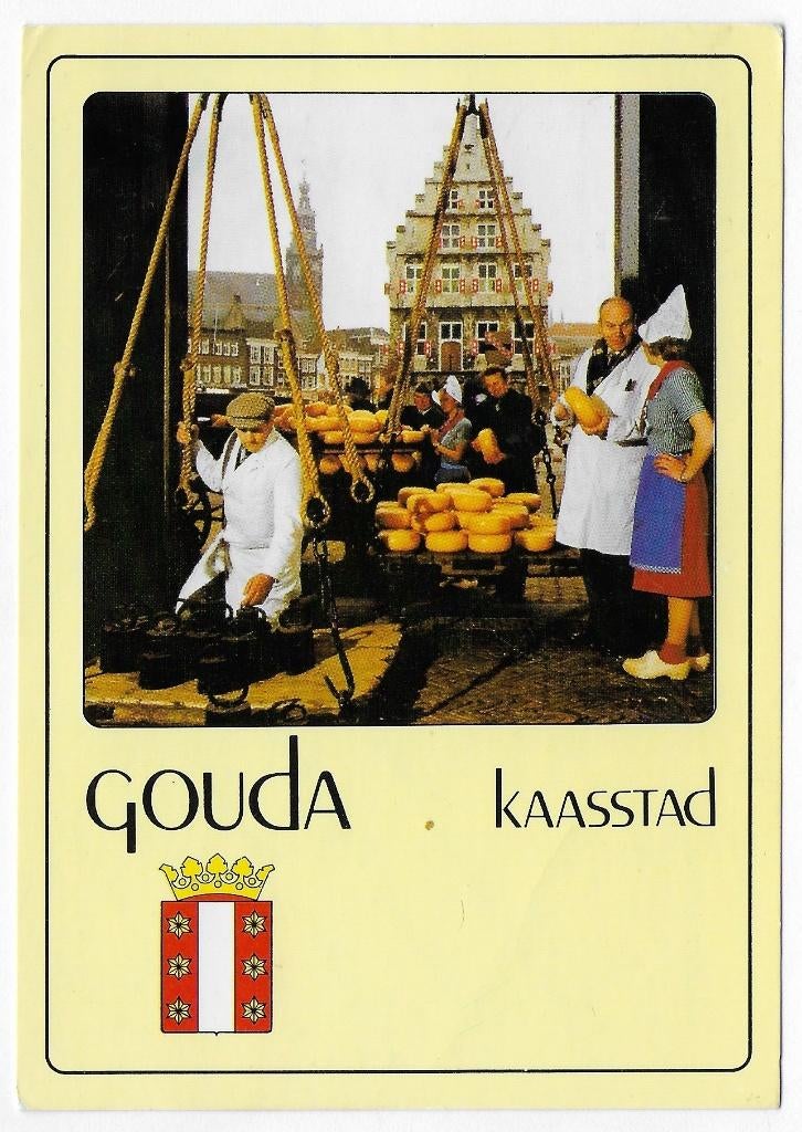 Gouda - Kaasstad - Gelopen Ansichtkaart (B4495), Verzamelen, Ophalen of Verzenden, 1980 tot heden, Gelopen, Zuid-Holland
