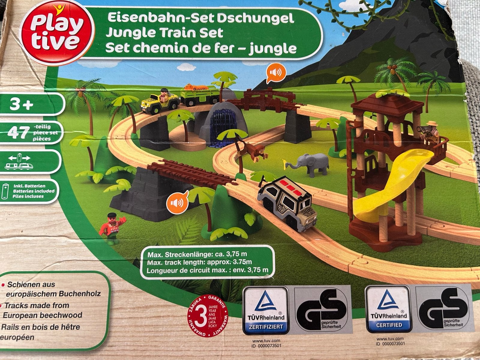 Playtive Jungle Treinset - Houten Spoorbaan met Accessoires, Ophalen of Verzenden, Zo goed als nieuw, Jongen of Meisje