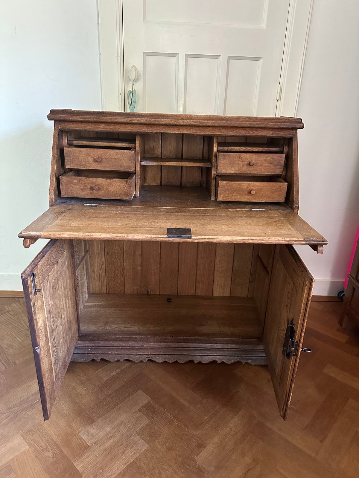 Antiek eikenhouten secretaire / schrijfbureau, Ophalen