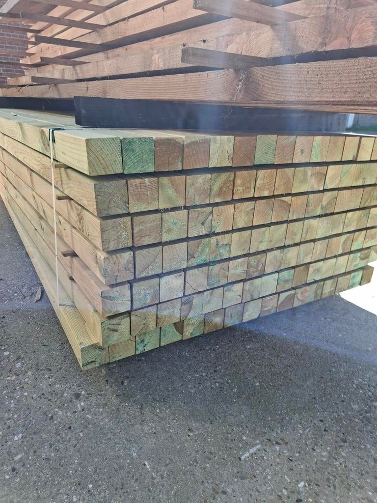 Geïmpregneerde Grenen Palen 68x68mm - 2.4m, Ophalen of Verzenden, Nieuw
