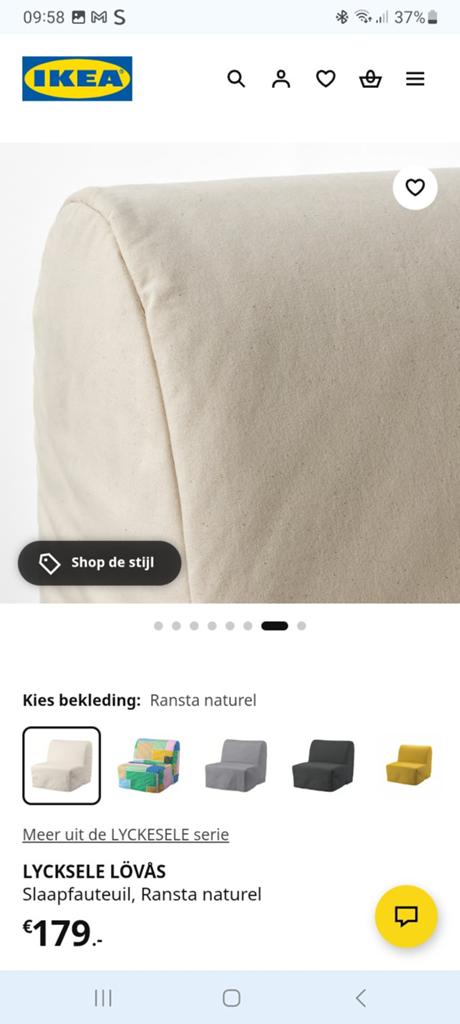 IKEA LYCKSELE LÖVÅS eenpersoons slaapfauteuil, Huis en Inrichting, Eenpersoons, Zo goed als nieuw, 80 cm, Grijs