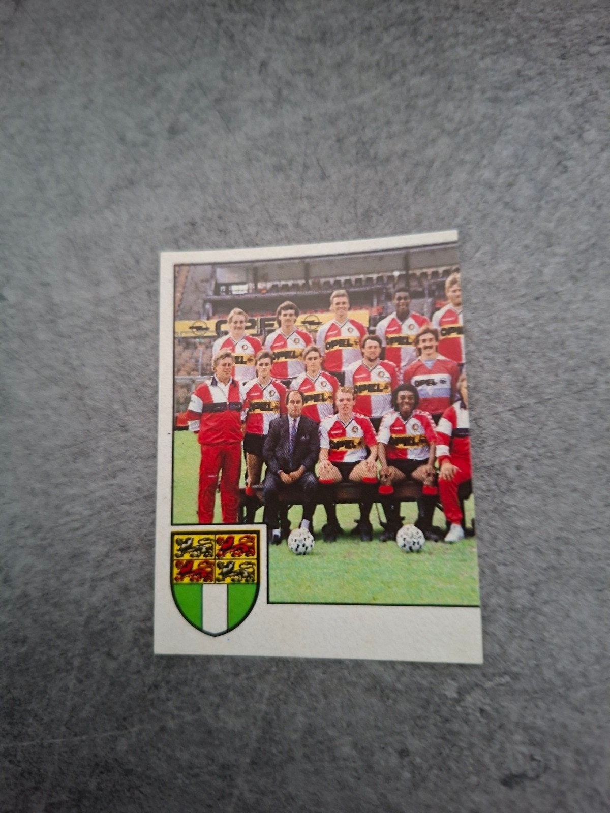 Panini sticker Voetbal 89. Deel teamfoto Feyenoord., Ophalen of Verzenden, Zo goed als nieuw, Sticker