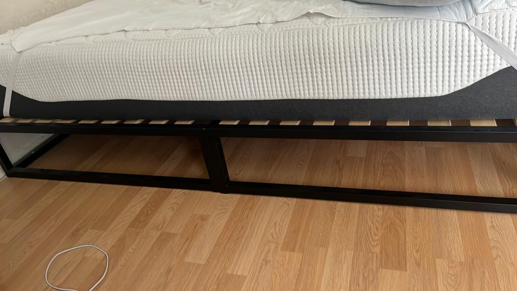 Emma sleep Bed Frame, Ophalen, Zwart, Tweepersoons, 140 cm