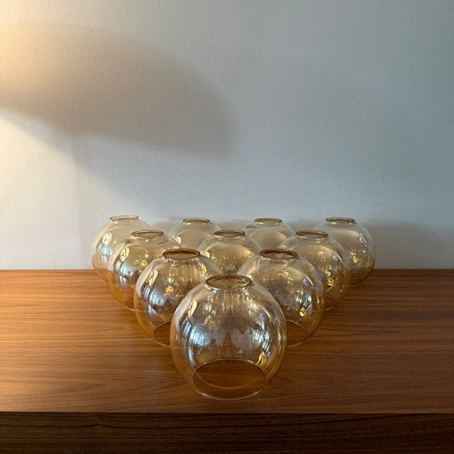 Glazen lampenkapjes, hanglampje, amber glas, Murano, vintage, Ophalen of Verzenden, Zo goed als nieuw, Glas