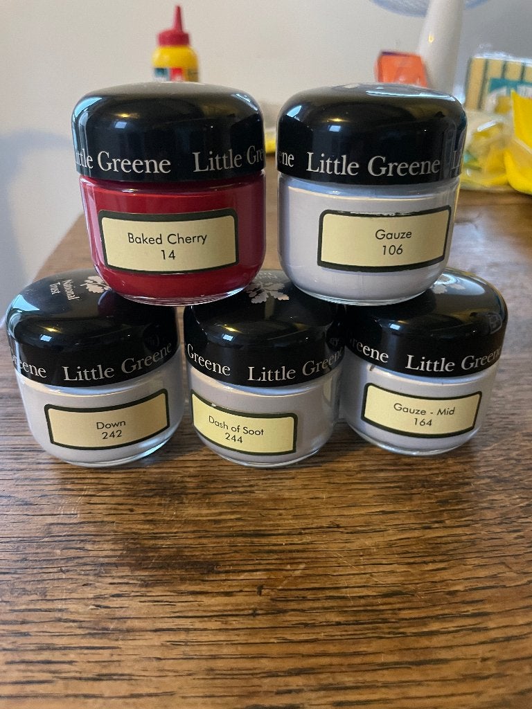 Little Greene verf sample potjes, Ophalen of Verzenden, Grijs, Minder dan 5 liter, Verf