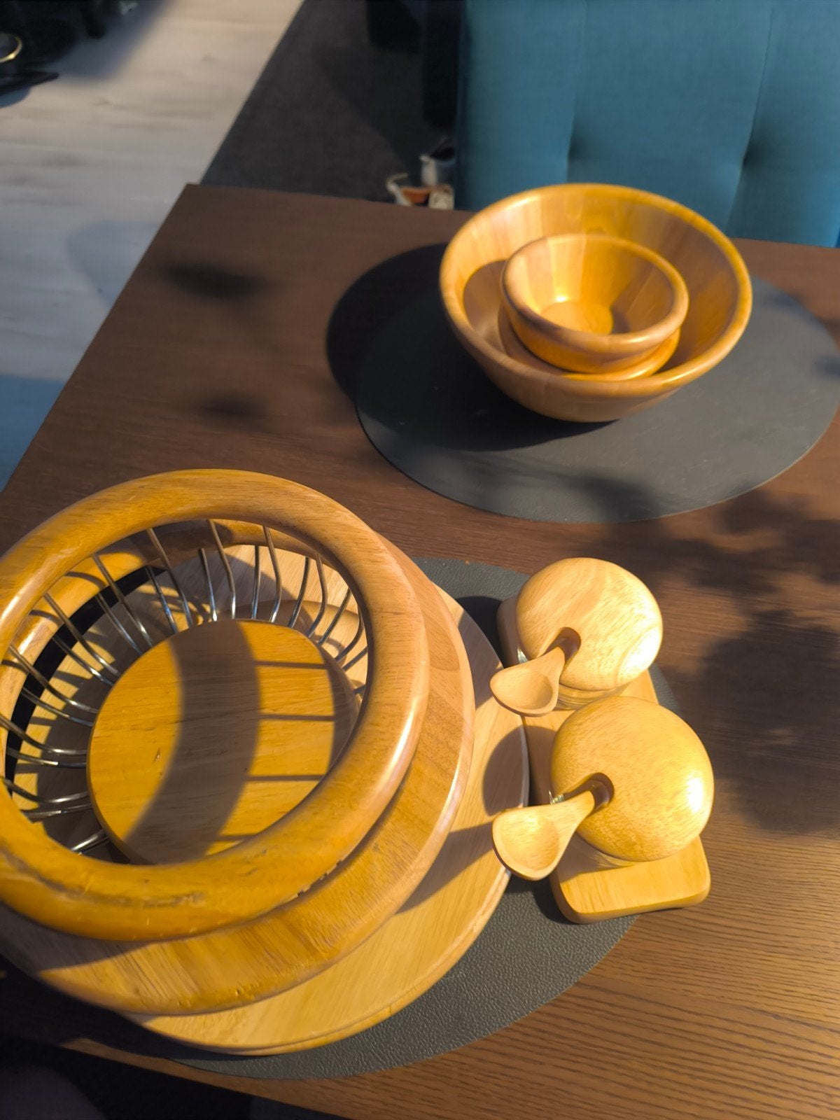 (ONDERHANDELEN MAG) Houten schalen en fruitmand, Ophalen, Hout, Overige typen, Gebruikt