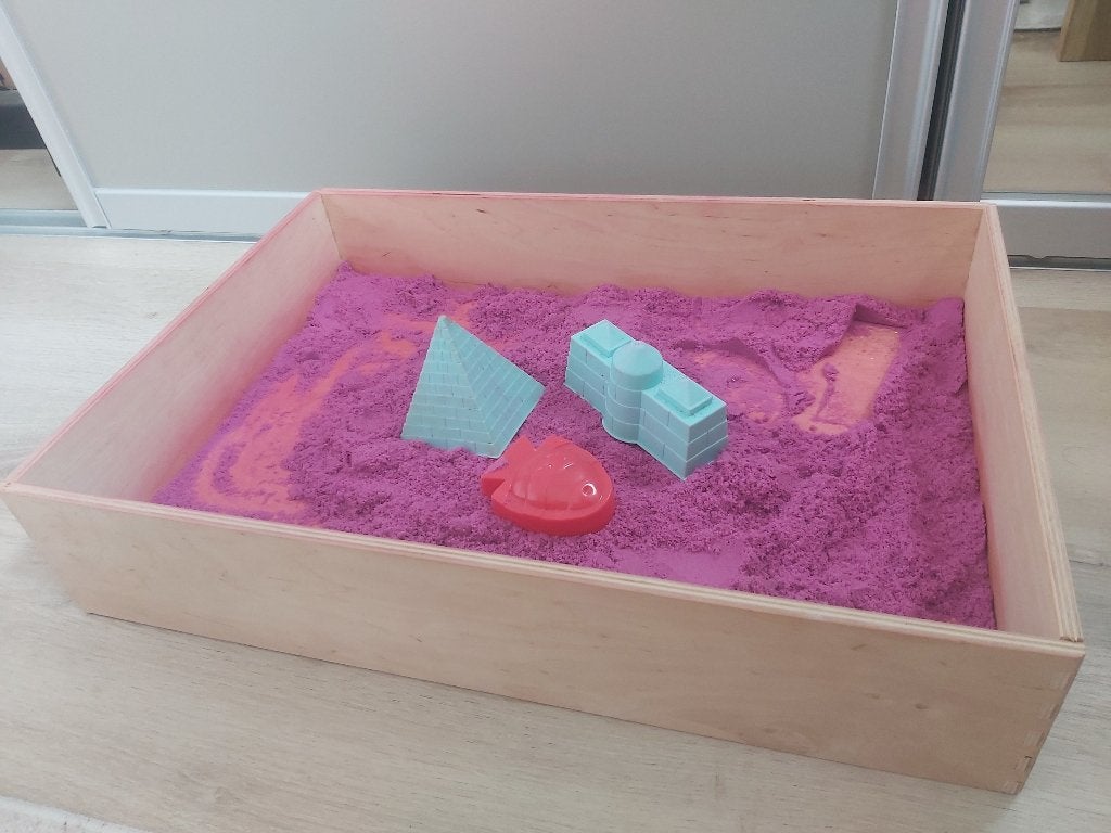 Houten bak (speelzand / small parts), Ophalen, Gebruikt