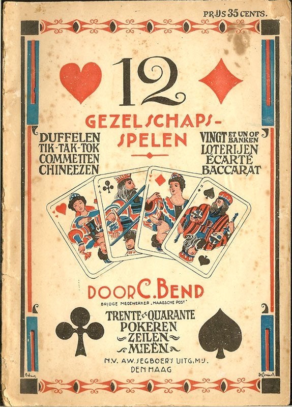 12 GEZELSCHAPSSPELEN door C.Bend Uitgave A.W. Segboer's, Ophalen of Verzenden, Gelezen, Overige onderwerpen