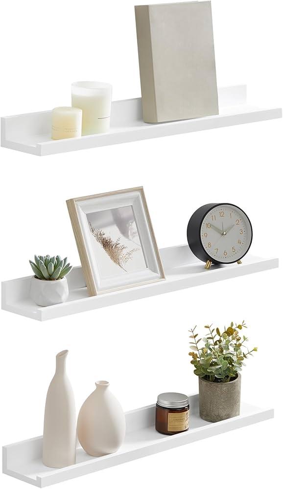 SONGMICS Set van 3 Zwevende Wandplanken - Wit, Ophalen, Nieuw