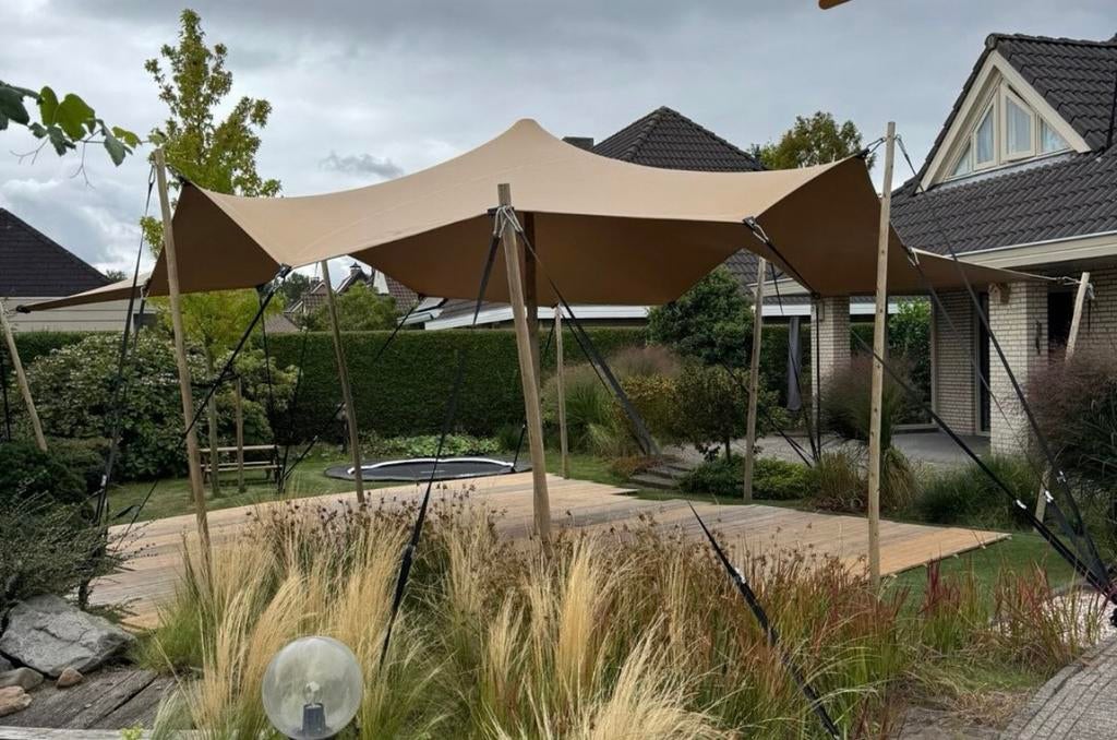 Stretchtent 6,5m x6,5m huren – incl. opbouw en afbouw, Ophalen, Nieuw, Verjaardag