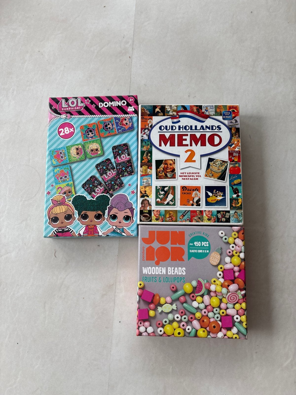 LOL Domino, Oud Hollands Memo 2 & Houten Kralen Set, Ophalen, Nieuw, Overige typen